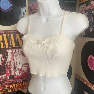 Forever 21 large (fits like a medium) white knit cropped top